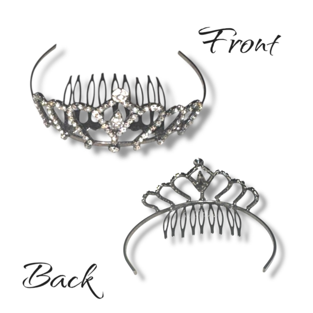 3 FOR $10 VINTAGE Crown Rhinestone Hair Comb Mini Tiara